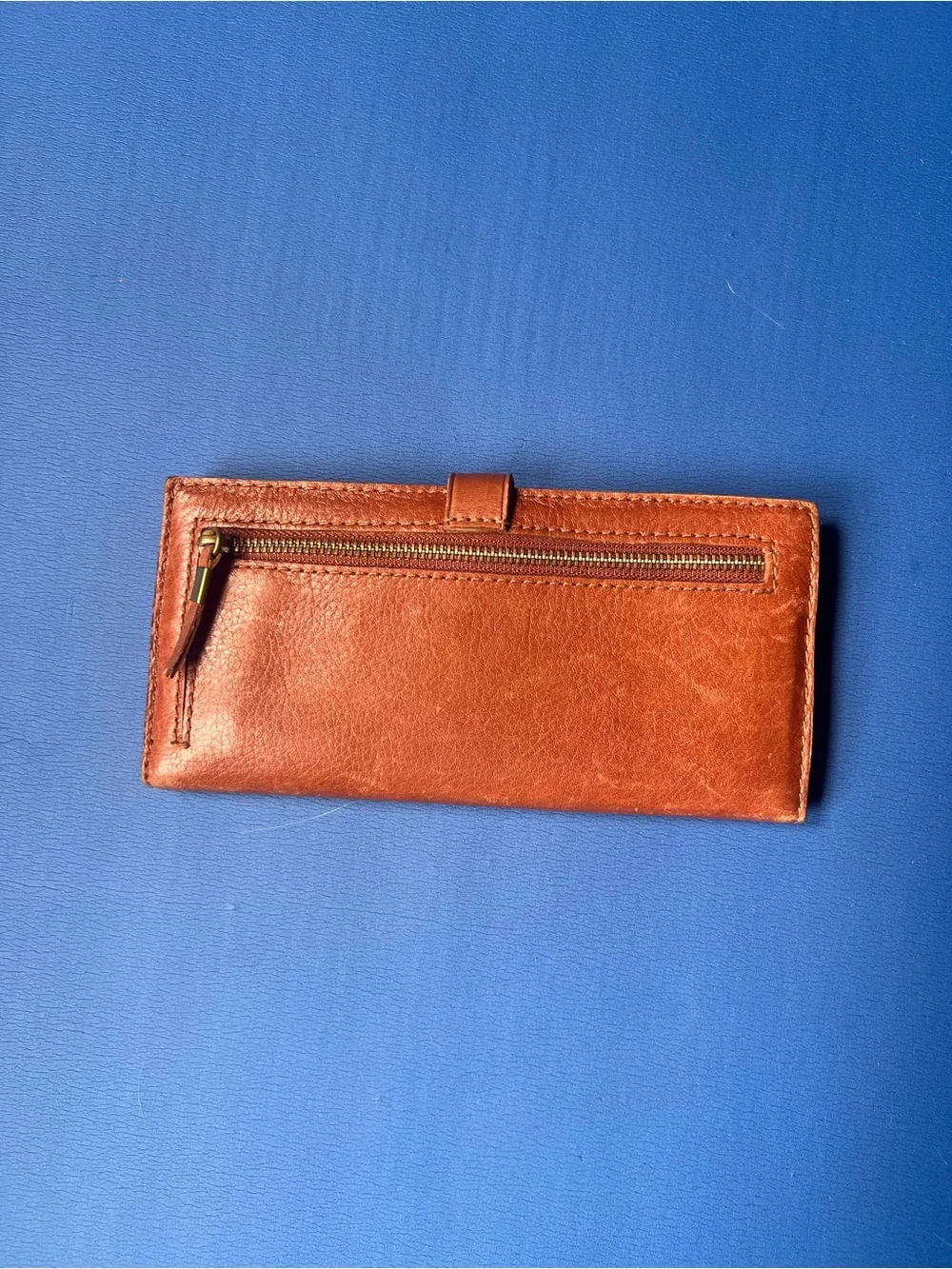 Madewell Leather Wallet in Cognac Brown